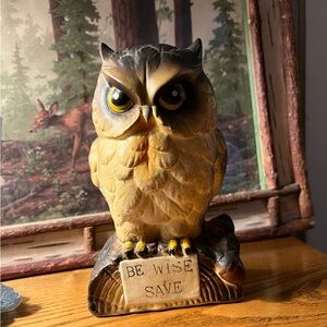 Vintage Wise Owl ceramic bank